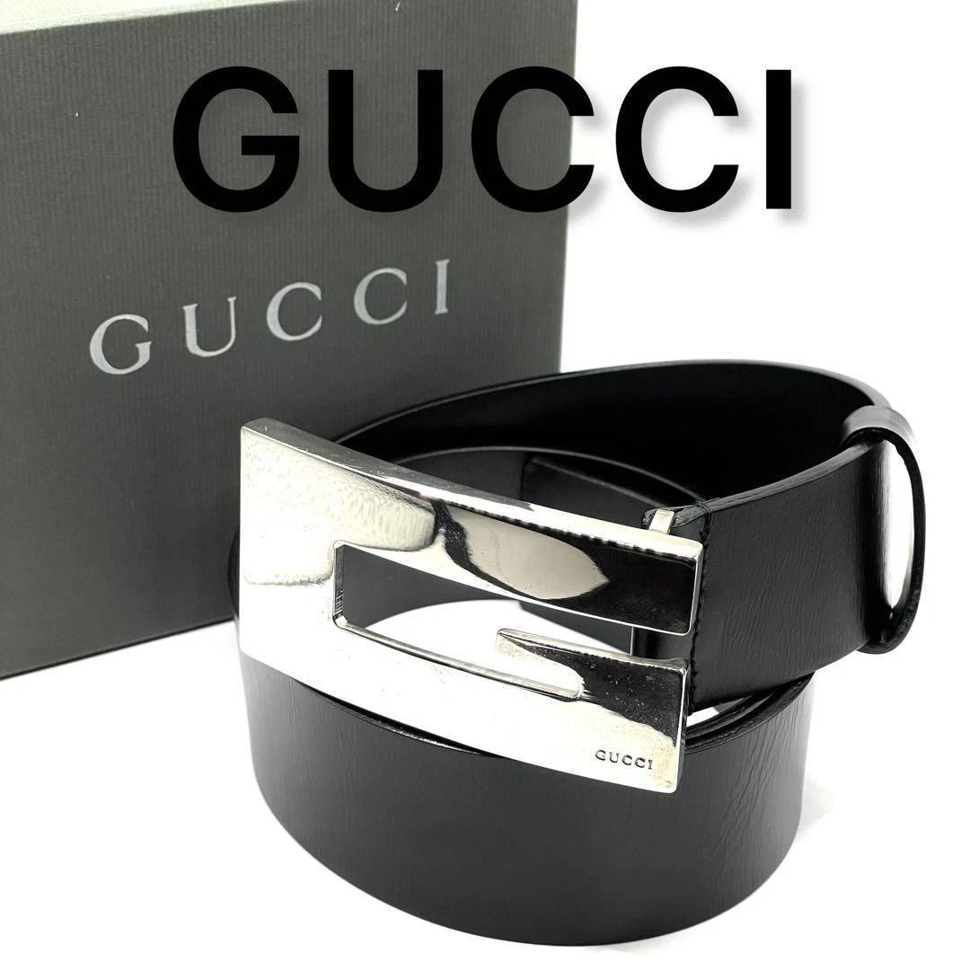 GUCCI 75/30 036 G logo boucle ceinture cuir noir argent avec boite OCCASION