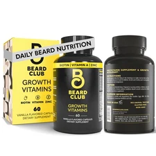 The Beard Club - Biotin Beard Growth Vitamins - Support A Thicker Fuller Bear...