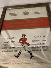 Johnnie Walker Wall Mirror 70’s Rare 13” X 9” Vintage