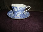 Royal Stafford "TAPESTRY" fine bone china tea cup/saucer BLUE FLOWERS & STUNNING — photo 1
