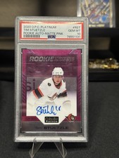 2020-21 O-Pee-Chee Platinum - Rookie Autographs Tim Stutzle #R-ST Matte Pink /99