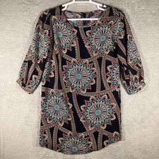 Yetts Los Angeles Paisley Shift Dress Womens Large Bohemian Colorful Geometric