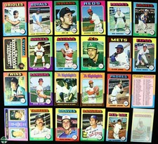 Lot of 24 Cards - 22 1975 Topps Cards & 2 MINI 1975 Cards 1 in the vending pack
