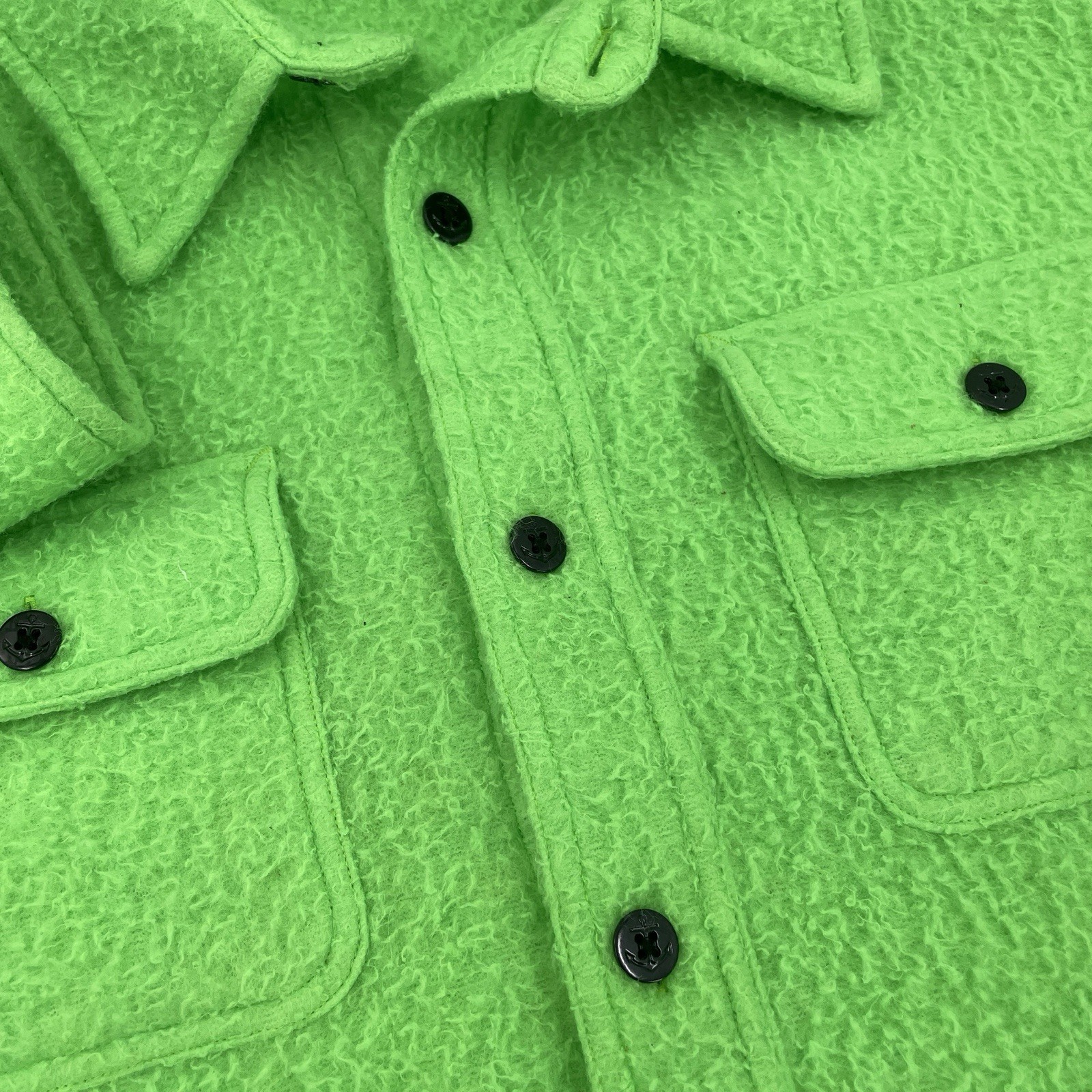 Rare Stussy Casentino Mapel Pilling Shirt Jacket in Neon Green Mens Size XL thumbnail 7