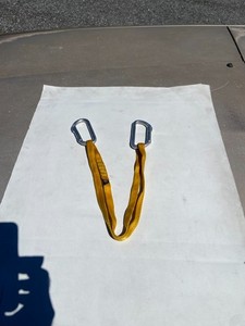 Vintage Chouinard Climbing sewn rock climbing runner with 2 Chouinard carabiners
