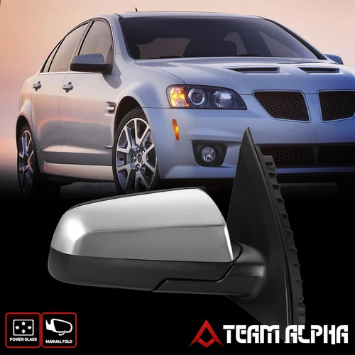 Fits 2008-2009 Pontiac G8 [Right Passenger Side] OE Style Powered Mirror Chrome