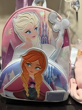 Disney Parks Loungefly Frozen Elsa Anna Mini Backpack Exclusive 10th Anniversary