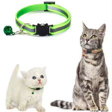 Reflective Dog Collar Pet Cat Puppy Nylon Collar with Bell Neck Adjustable NEW