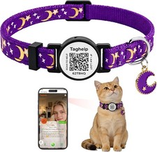 Cat Collar Stars Moon Reflective no Bell Solid Safe Collars Cats Nylon Kitty