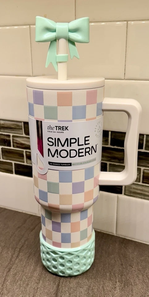 HTF, Simple Modern 40oz Trek Pastel Checkered, Limited Edition. Mothers Day 2025 - Image 2 of 4