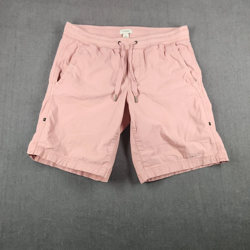 Pantalones Cortos LL Bean Para Mujer Talla Pequeña Mezcla de Algodón Rosa Enrollable Senderismo Cordón Foto 2 de 4