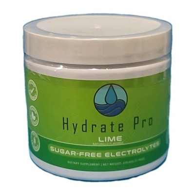 Hydrate Pro SUGAR-FREE Electrolyte POWDER 1000mg Electrolyte LIME Flavored 06/27