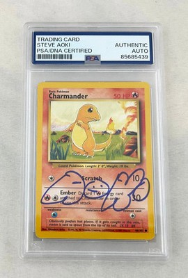 Steve Aoki Signed Pokemon Card Charmander 46/102 1995 PSA/DNA COA