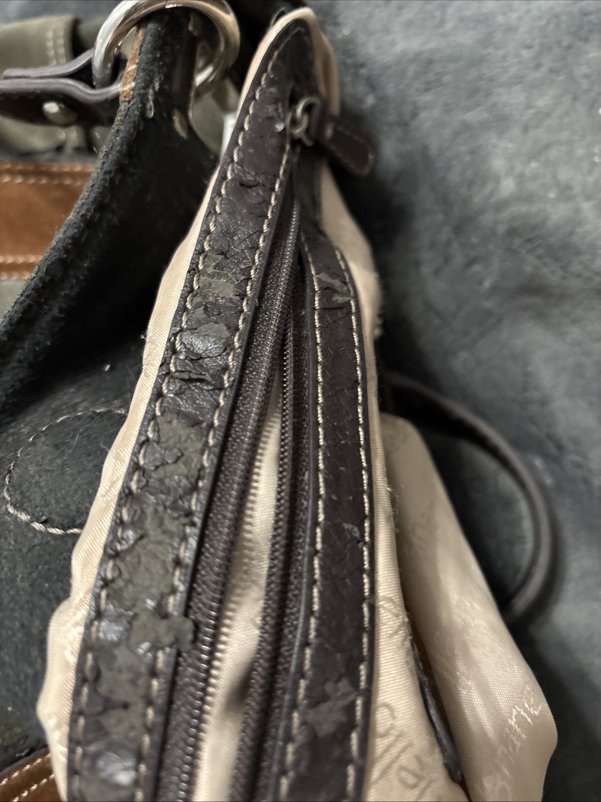 Tignanello Suede Handbag - image 4