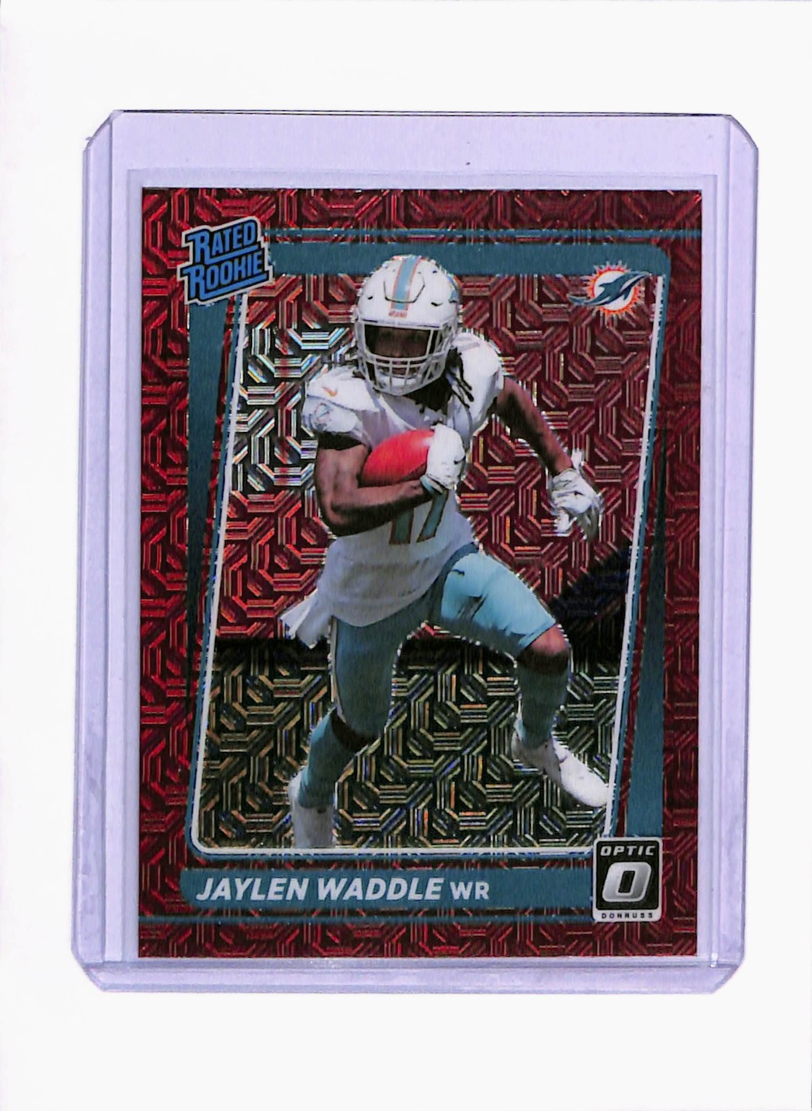 2021 Optic #208 Jaylen Waddle Red Mojo