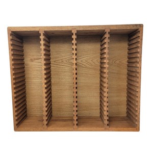Vintage 90s Wood Oak 80 CD Wall Rack Media Storage Shelf Display Organizer