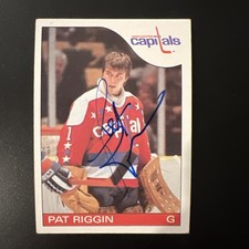 Vintage Hockey Autograph Card Pat Riggin