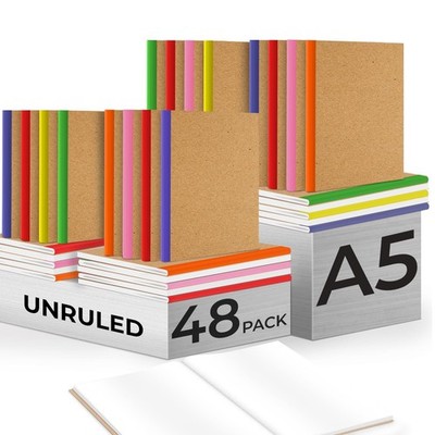 Rosmonde 48 Pack Kraft Notebooks, Softcover A5 Blank Journals, No-Bleed, 120 ...