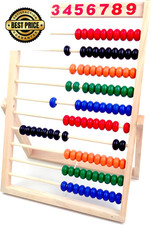 MAGIKON Wooden Counting Number Frame, 10 Rows Abacus 11-1/2-Inch, Colorful
