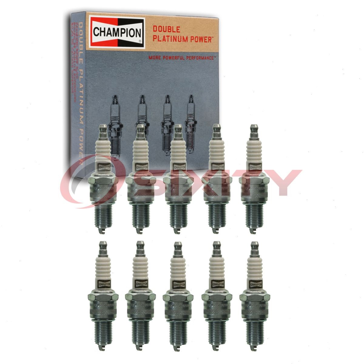 10 pc Champion Double Platinum 7322 Spark Plugs for 5760 Ignition Wire gq