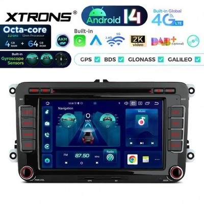 Xtrons Android 14 8Core 4+64GB Car Stereo GPS VW/Seat/Skoda Golf Passat Jetta++