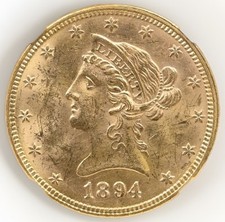 1894 P American $10 Eagle Liberty Head Gold Coin $10 Dollars NGC Graded UNC Dets