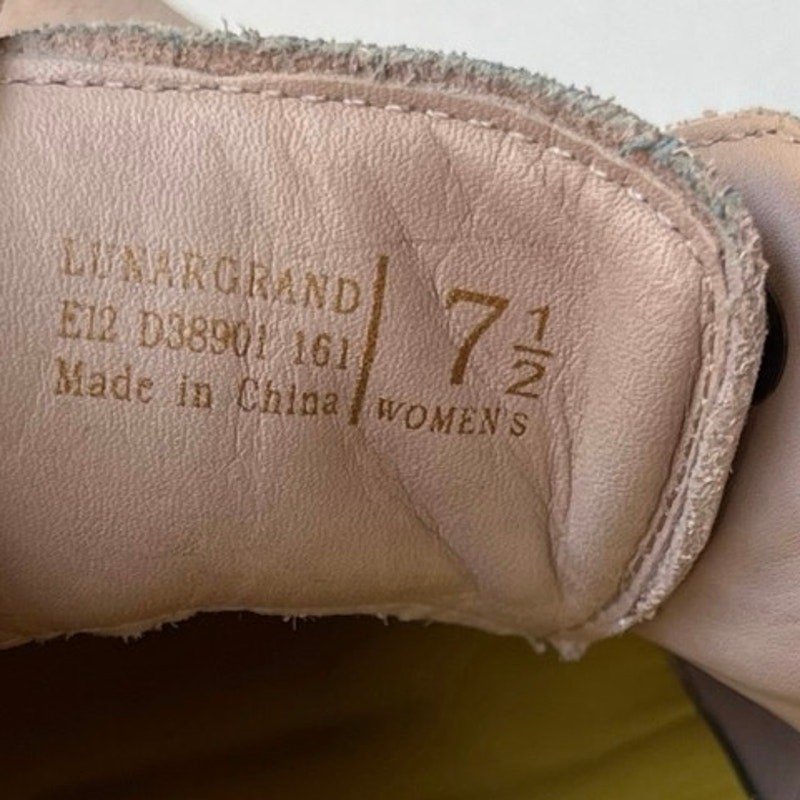 Cole Haan Alisa Lunargrand Wingtip Oxfords Women's 7.5 Tan Neon Suede Preppy