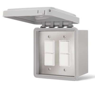 Infratech Dual Duplex Stack Switch,Surface Control W/Weatherproof Cover, 14-4325