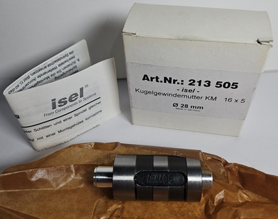 New Isel Art.Nr. 213505 Isel05 Ball Screw Nut Sleeve KM 16 x 5 28mm in Box
