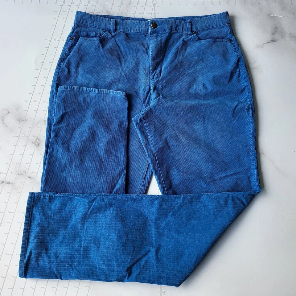 Pantalones Coldwater Creek para mujer talla 36x33 azul chino elástico pana exterior Foto 2 de 4