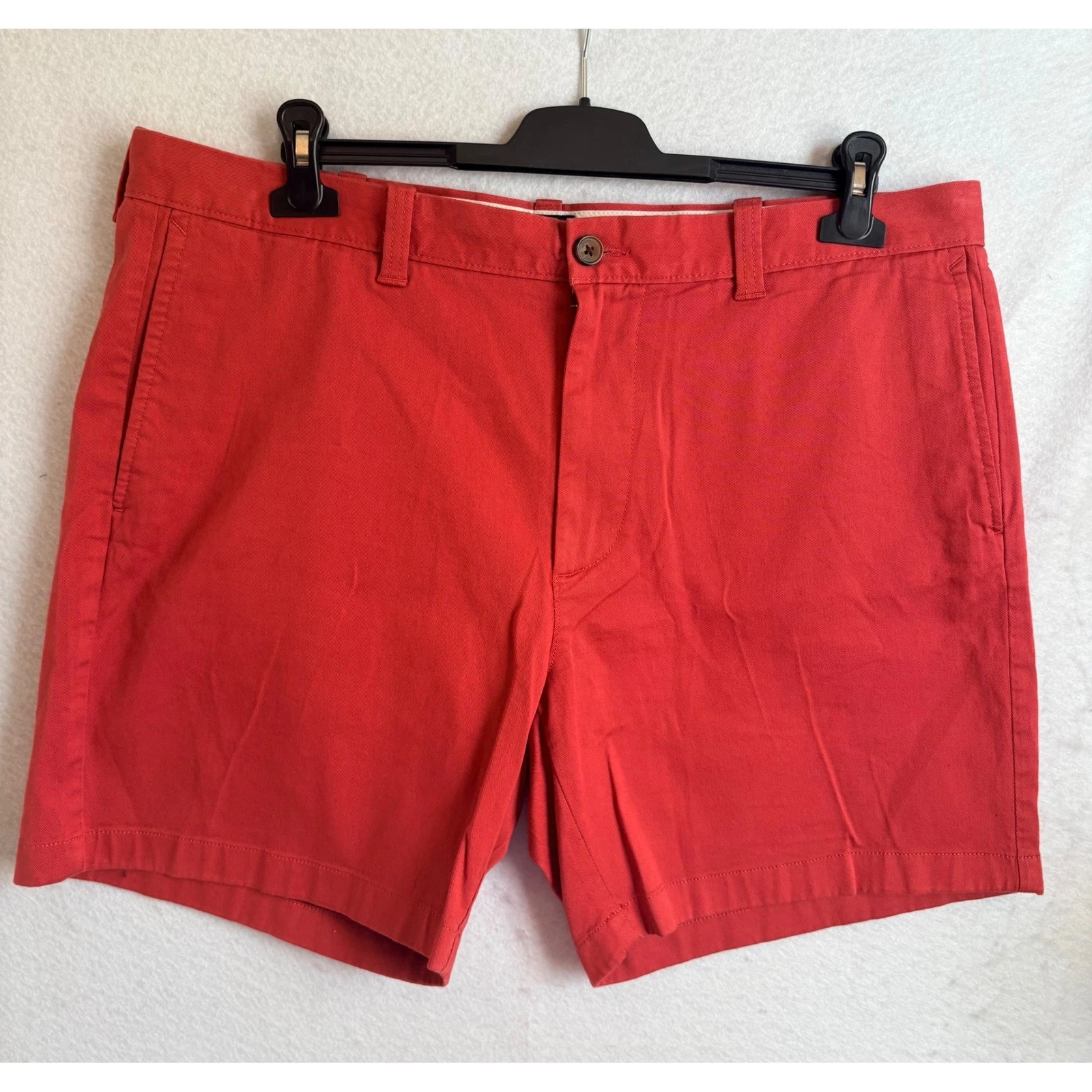 J.Crew Mens 7" Inseam Stretch Chino Shorts Red Coral Size 38 Cotton Blend