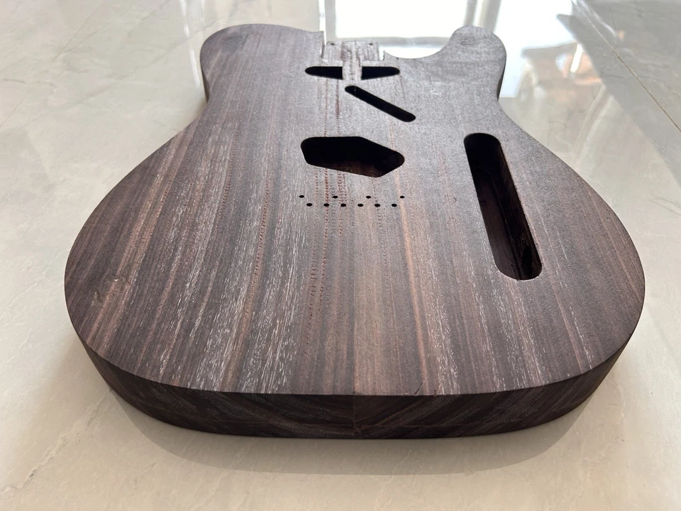 INDIAN ROSEWOOD BODY HOLLOW TELECASTER GUITAR NATURAL UNFINISHED - Image 3 of 4