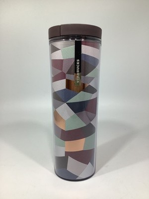 Starbucks 2013 16 Oz. Travel Tumbler Geometric Mosaic Print Slide Lid