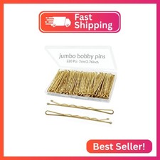 YINGFENG 220pcs Large Gold Bobby Pins for Women, 2.76 Inch Jumbo Hair Pins, Long