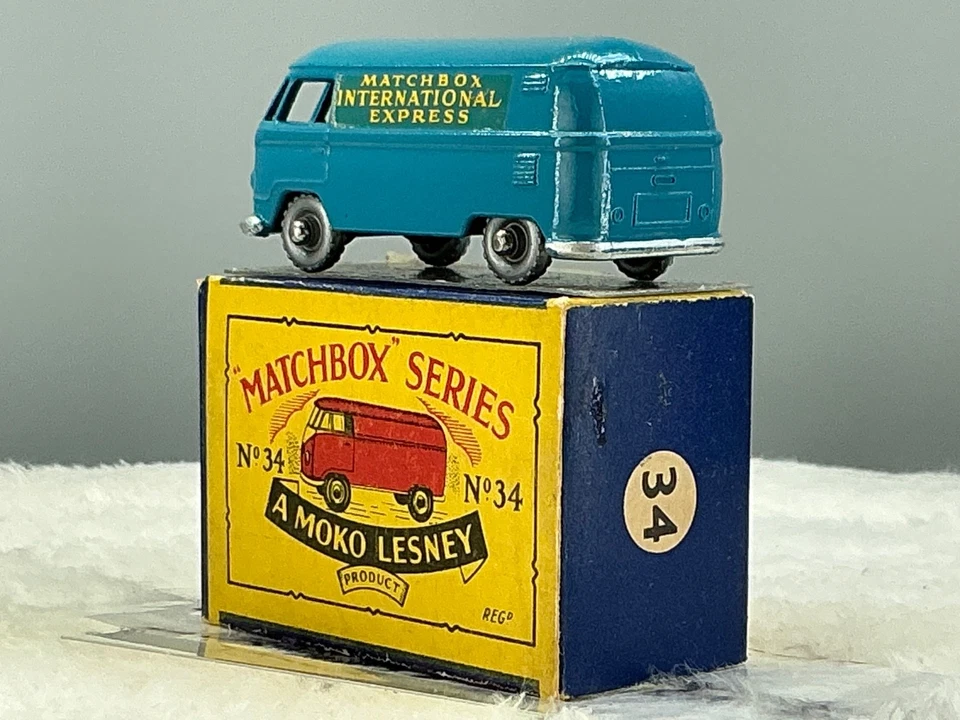 Matchbox Lesney 1957#34A Volkswagen micro van"SILVER WLS" n,MINT boxed, all orig - Image 2 of 4