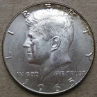 US 1965 KENNEDY SILVER HALF DOLLAR COIN (KM# 202a)