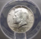 1969 "D" Kennedy SILVER Half Dollar 40% 50c ANACS MS66 #129 Gem BU Unc ECC&C Inc