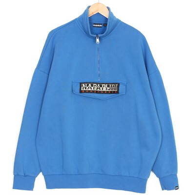 NAPAPIJRI Bao Half Zip Sweatshirt Jumper Men Size L Oversized
