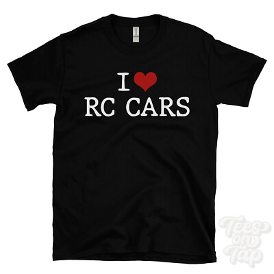 I LOVE RC CARS T-SHIRT Herz Ferngesteuerte Fahrzeuge Hobby Racing Bastler Spielzeug