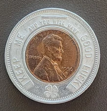 1956 D Wilbur F. Lawall Lucky Encased Wheat Cent Mishawaka Indiana