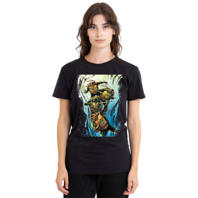 Tmnt Cool Rainbow Warriors Damen T-Shirt S-2XL, schwarz