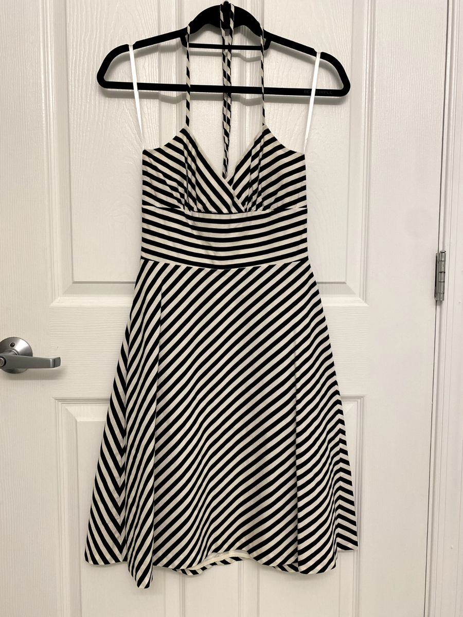 white house black market black and white dress White House Black Market Strapless