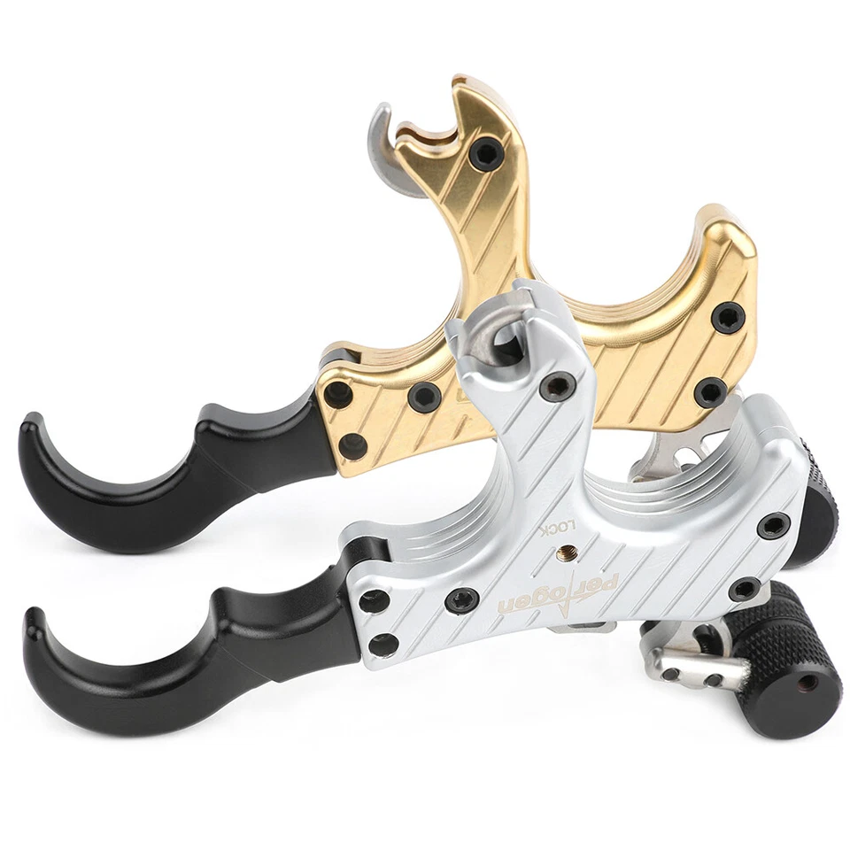 Compound Bow Release Aids 3 4 Finger Brass Thumb Trigger Grip Archery Hunt Shoot - Image 2 of 4