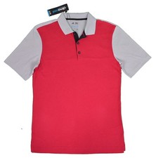ADIDAS Climacool Performance POLO Shirt - Red / Gray - Men's Small S NEW TAGS