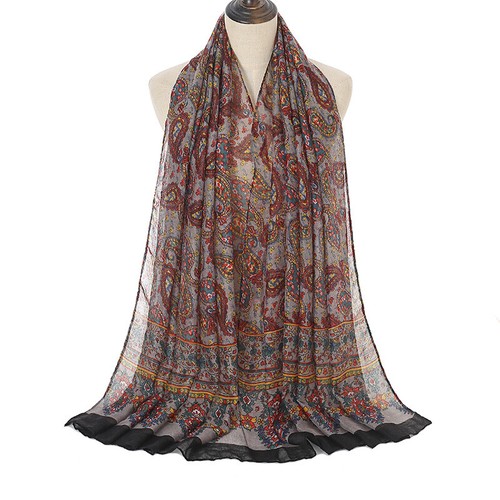 Women Ladies Viscose Scarf Hijab Floral Printed Muslim Women's Shawls Wraps - Picture 10 of 12