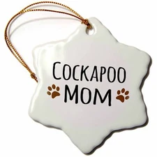 3dRose Cockapoo Dog Mom - Doggie by breed - brown muddy paw prints love - doggy