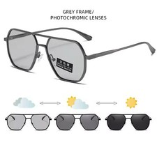 Luxury Metal Photochromic Sunglasses Men Women Fashion Polarized Sun Glasses Sty