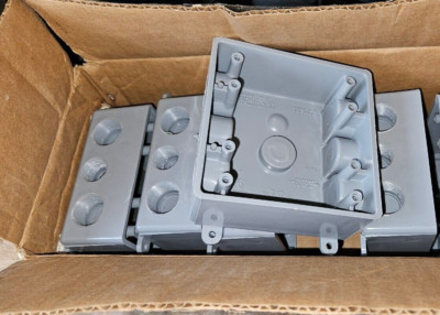 qty-5  Carlon E382DE Rectangle PVC 2-Gang T-Box 4.62 in. for Non-Metallic Wiring