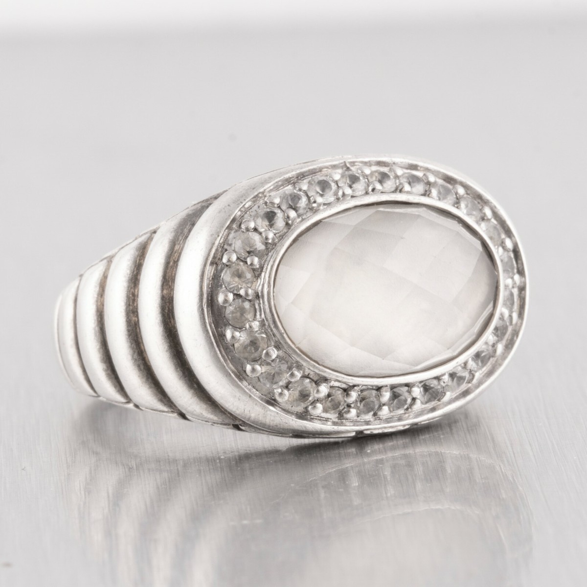 John Hardy Batu Bedeg 925 Sterling Silver Faceted Milky John Hardy Batu Bedeg 925 Sterling Silver Faceted Milky