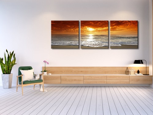 Canvas Print Picture Paintings Wall Art Home Decor Sea Beach Landscape Framed - Picture 4 of 7